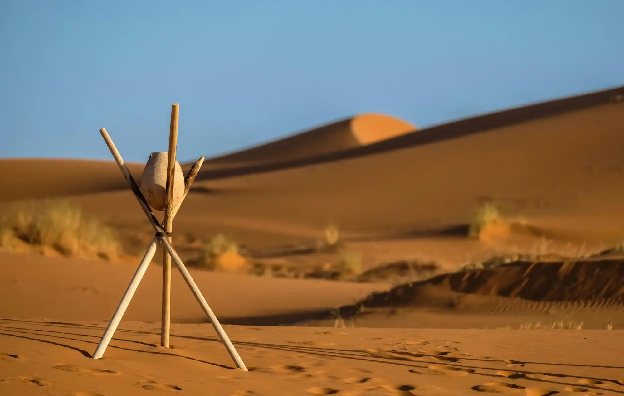 Vivac sencillo entre las dunas del Erg Chebbi